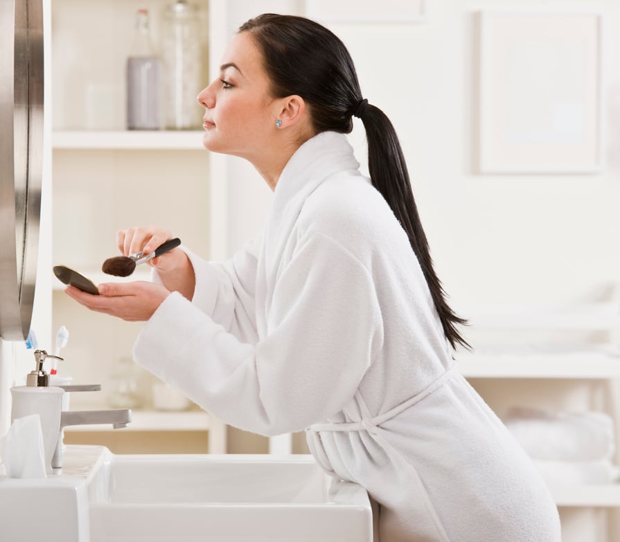 Woman Putting on Makeup